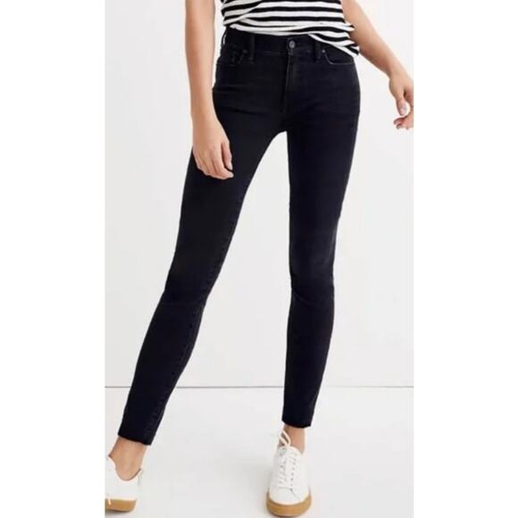 Madewell Denim - Madewell Black Jeans 9" High Rise Skinny Denim Lunar Wash US Womens 25